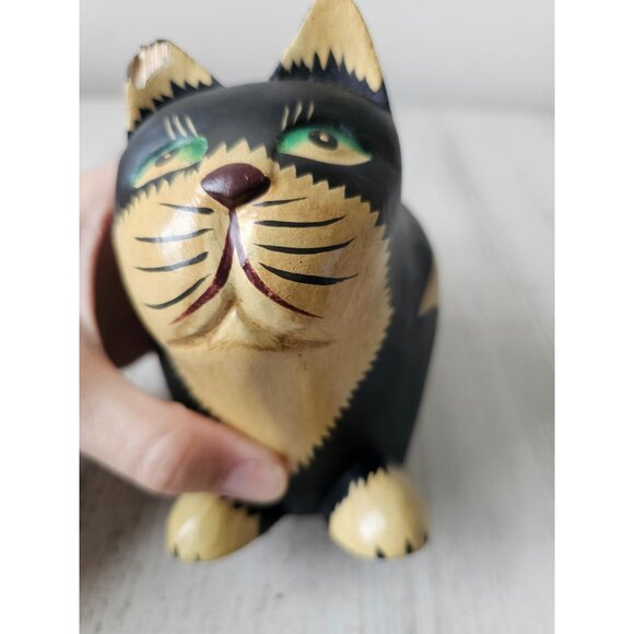 Pier 1 cat Indonesia statue figurine decor unique - Picture 7 of 9